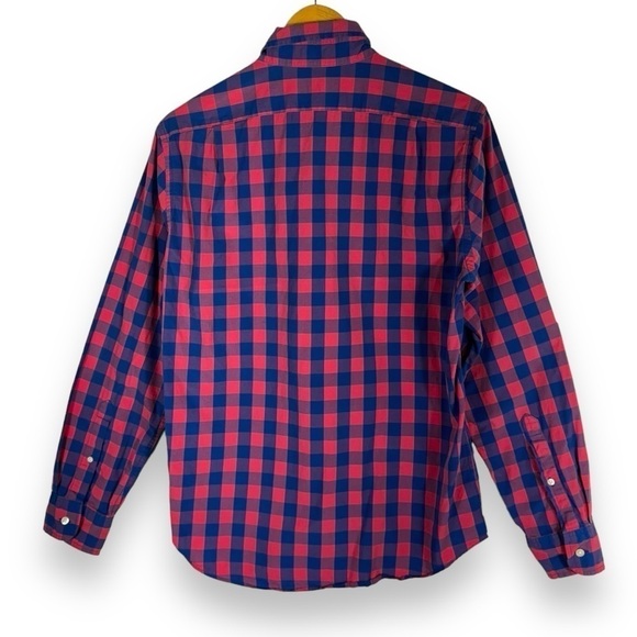 4 for $40 SALE!J Crew Factory Slim Button Down Shirt, Pink/Blue Gingham, Size M - Picture 11 of 11